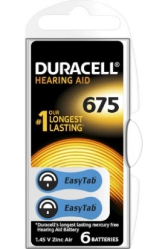 DURACELL 675 İŞİTME CİHAZ KULAK PİLİ 6 PARÇA  1 KUTU (4940)