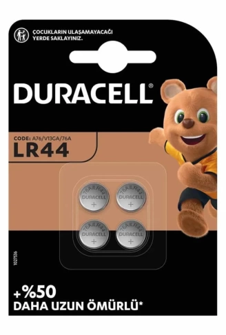 DURACELL LR44 1.5 VOLT DÜĞME PİL (4LÜ PAKET) (4940)