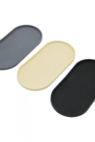 DÜZ   OVAL   RENKLİ SİLİKON  YAĞDANLIK - SABUNLUK ALTLIK  12 X 24.5CM (4940)