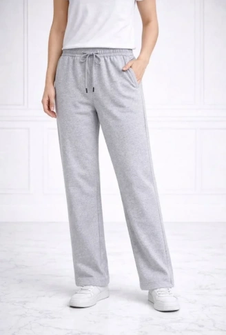 Düz Paça Beli Lastikli İpli Günlük Spor Eşofman Altı Rahat Fit - Gri