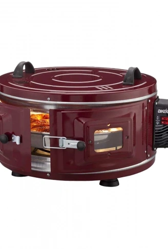 EKONOMİK GROSS YUVARLAK DAVUL FIRIN 1300W - 53CM ALÜMİNYUM TEPSİ ÖN GÖZETLEME CAMI AF-007B (4940)