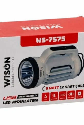 El Feneri Projektör Şarjlı Solarlı 5W WS-7575 (4940)