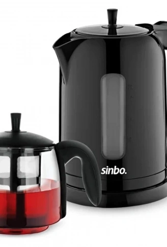 ELEKTRİKLİ CAM DEMLİKLİ PLASTİK ÇAYCI SETİ 1600W 1.7LT - 0.7LT STM-5840 (4940)