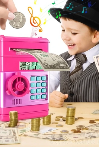 Elektronik Şifreli Kasa Otomatik Kağıt Para Alan ATM Kumbara (4940)