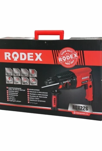 ELEKTROPNÖMATİK KIRICI - DELİCİ MATKAP 0-1100RPM 800W 3J SDS PLUS AHŞ:30MM-BET:26MM-MTL:13MM RDX-226 (4940)