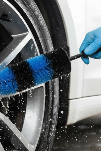 Ergonomik Saplı Jant ve Lastik Temizleme Fırçası – Araç Detay Temizliği İçin Güçlü Kıllı Detay Fırçası (4940)