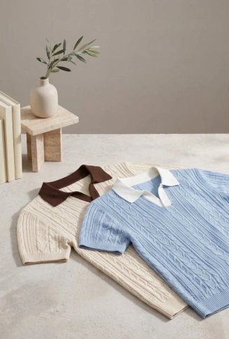 Erkek 2li Paket Desenli Kısa Kollu Pamuk Triko Tişört