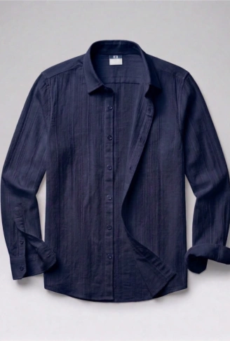 Erkek Armürlü Yarım Oversize Müslin Gömlek