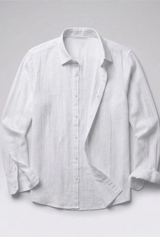 Erkek Armürlü Yarım Oversize Müslin Gömlek