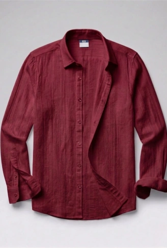 Erkek Armürlü Yarım Oversize Müslin Gömlek