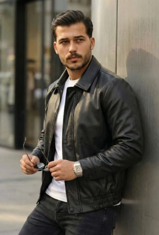 Erkek Astarlı Deri Ceket