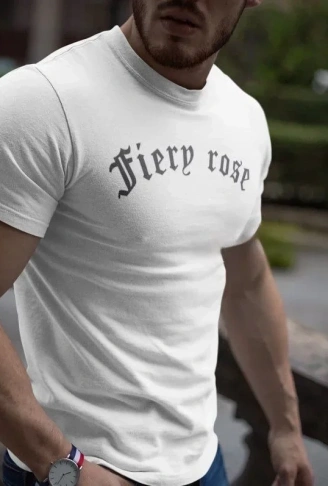 Erkek Bisiklet Yaka Baskılı Oversize T-Shirt - Beyaz