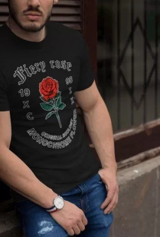 Erkek Bisiklet Yaka Baskılı Oversize T-Shirt - Siyah