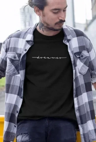 Erkek Bisiklet Yaka Baskılı Oversize T-Shirt - Siyah