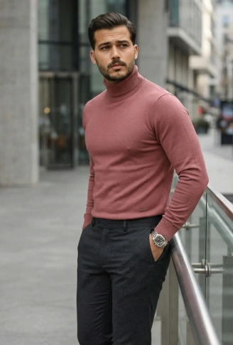 Erkek Boğazlı Yaka Uzun Kollu Triko