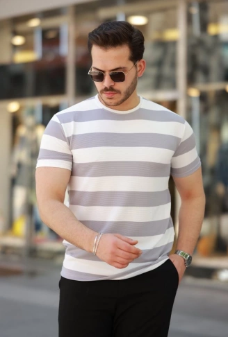 Erkek çift Renk Pamuklu örme Kumaş Kısa Kollu T-shirt