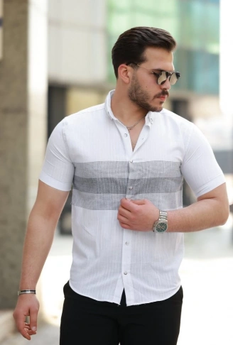 Erkek Desenli Kısa Kollu Gömlek