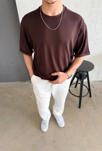 Erkek Duble Kol Basic Tişört