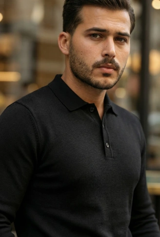 Erkek Düğme Yakalı Triko