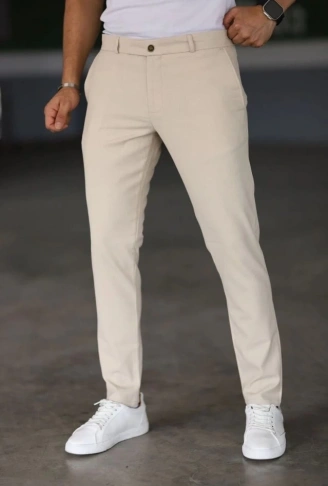 Erkek Düz Kesim Bilek Boy Kumaş Pantolon