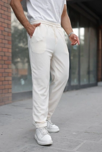 Erkek Fitilli Beli Lastikli Rahat Pantolon
