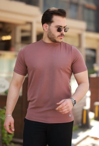 Erkek Yarım Balıkçı Yaka Kısa Kollu T-shirt