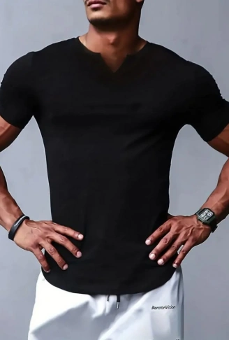 Erkek Kısa Kollu V Yaka Süprem T-shirt