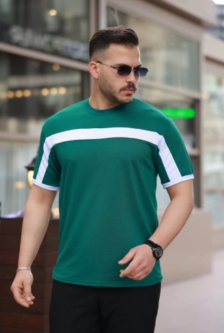Erkek şerit Detaylı Kısa Kollu T-shirt