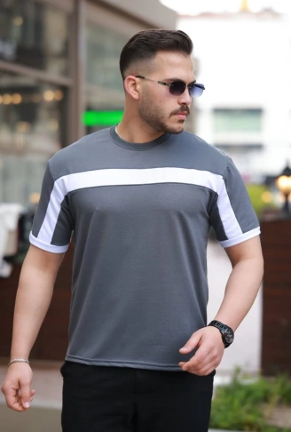 Erkek şerit Detaylı Kısa Kollu T-shirt
