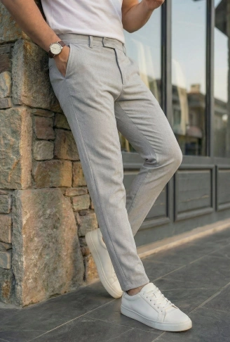 Erkek Slim Fit Dilli Kumaş Pantolon
