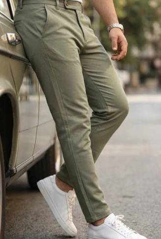 Erkek Slim Fit Dilli Kumaş Pantolon