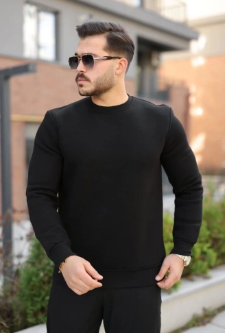 Erkek Üç İplik Şardonlu Sweatshirt