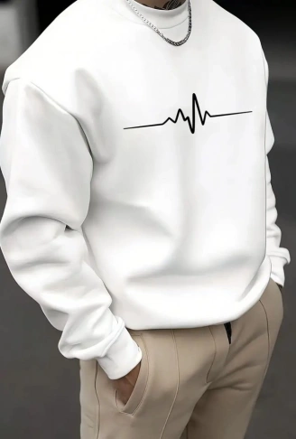 Erkek Uzun Kollu Baskılı Iki Iplik Sweat