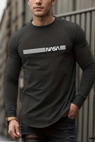 Erkek Uzun Kollu Bisiklet Yaka Viskon Sweat