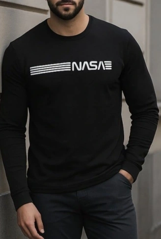 Erkek Uzun Kollu Bisiklet Yaka Viskon Sweat