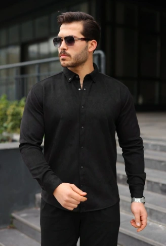 Erkek Uzun Kollu Süet Gömlek