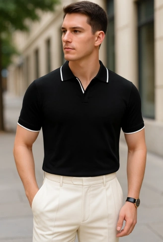 Erkek Uzun Kollu Yakalı Triko Bluz