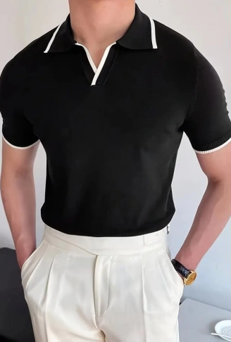 Erkek Uzun Kollu Yakalı Triko Bluz