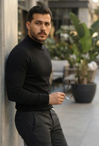 Erkek Yarım Balıkçı Yaka Pamuklu Triko