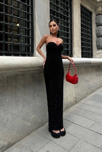 Eudora Ajurlu StraplezElbise 2771