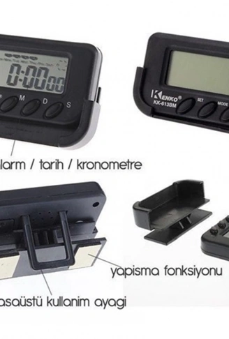 Ev ve Araç Tipi Dijital Saat Kronometreli Alarmlı Pilli Saat (4940)