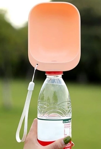 Evcil Hayvan Plastik Yıkanabilir Taşınabilir Su Şişesi Bağlantılı Su Kabı (4940)