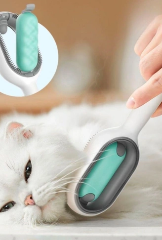 Evcil Hayvanlar İçin Çift Taraflı Pet Fırçası Nemli Tüy Tarama Tarağı (4940)