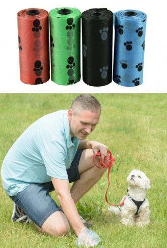 Evcil Hayvanlar Için Pati Desenli Kedi Köpek Kaka Poşeti Torbası (4940)