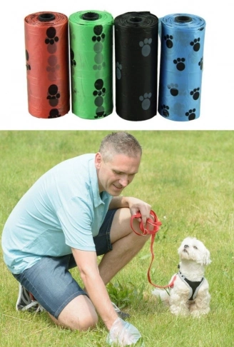 Evcil Hayvanlar Için Pati Desenli Kedi Köpek Kaka Poşeti Torbası (4940)