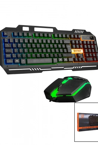 EVEREST HKM-X86 QUİN  GÖKKUŞAĞI IŞIKLI  USB KABLOLU  KLAVYE - MOUSE  SET  150CM KABLO (4940)