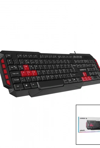 EVEREST KB-G7-ARMOR  USB KABLOLU  OYUNCU KLAVYE  RENKLİ OYUN TUŞLARI - MULTİMEDYA TUŞLARI   150CM (4940)