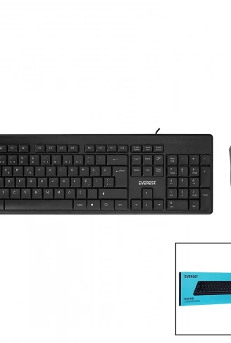 EVEREST KM-515  USB KABLOLU  KLAVYE - MOUSE  SET   Q KLAVYE (4940)