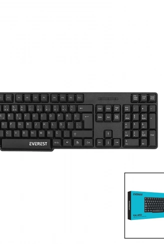 EVEREST KM-6852  KABLOSUZ  İNCE  KLAVYE - MOUSE  SETİ   Q KALVYE (4940)