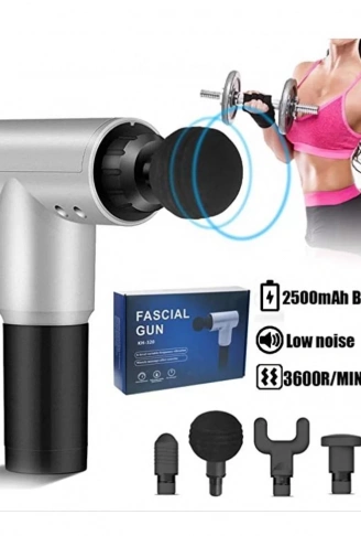 Fascial Gun RH-320 6 Kademe Hız Ayarlı, 4 Parça Başlıklı, Usb Şarjlı, Masaj Tabanca Aleti (4940)